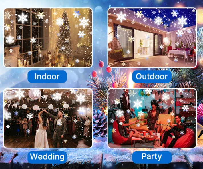 Snowbeam – LED-Projektor mit bewegenden Schneeflocken