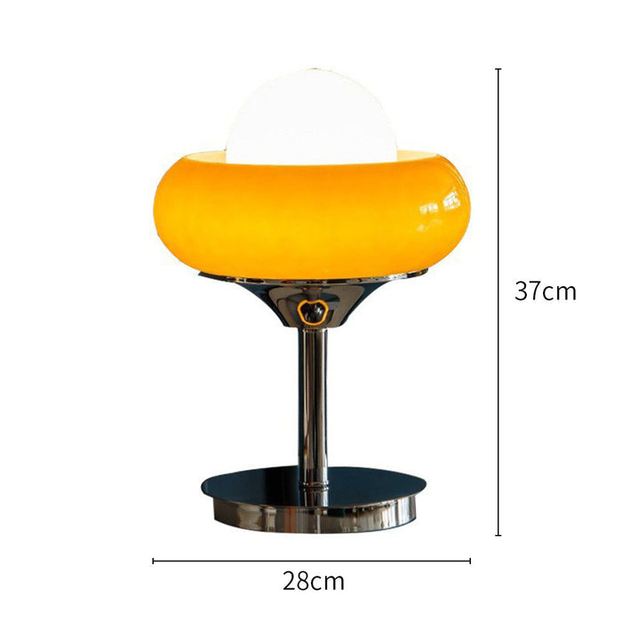 Lino - Vintage Bauhaus-Tischleuchte aus Glas, gelb
