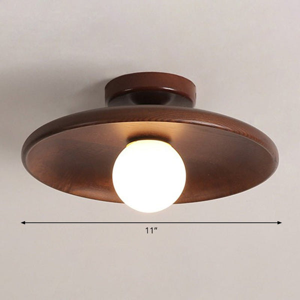 Flache - Deckenleuchte in Schalenform aus Holz