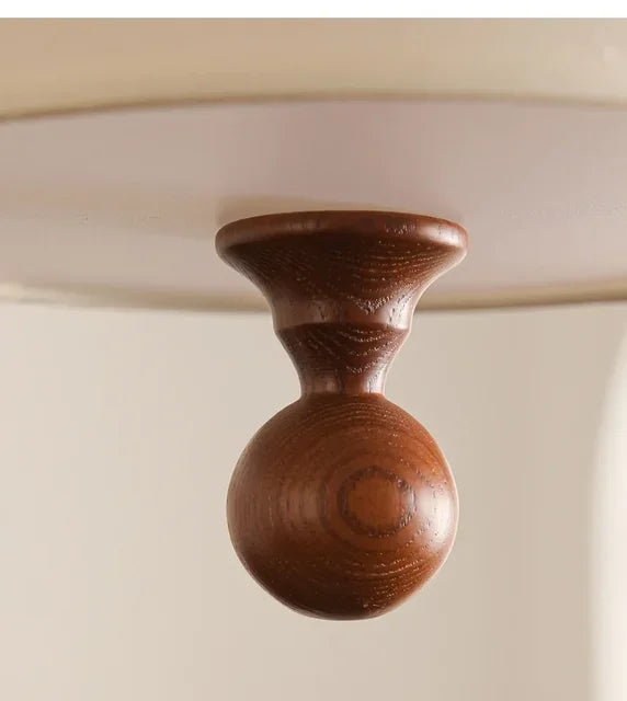 Polara - Boho-Hängeleuchte aus Stoff in Grün/Beige mit Holz-