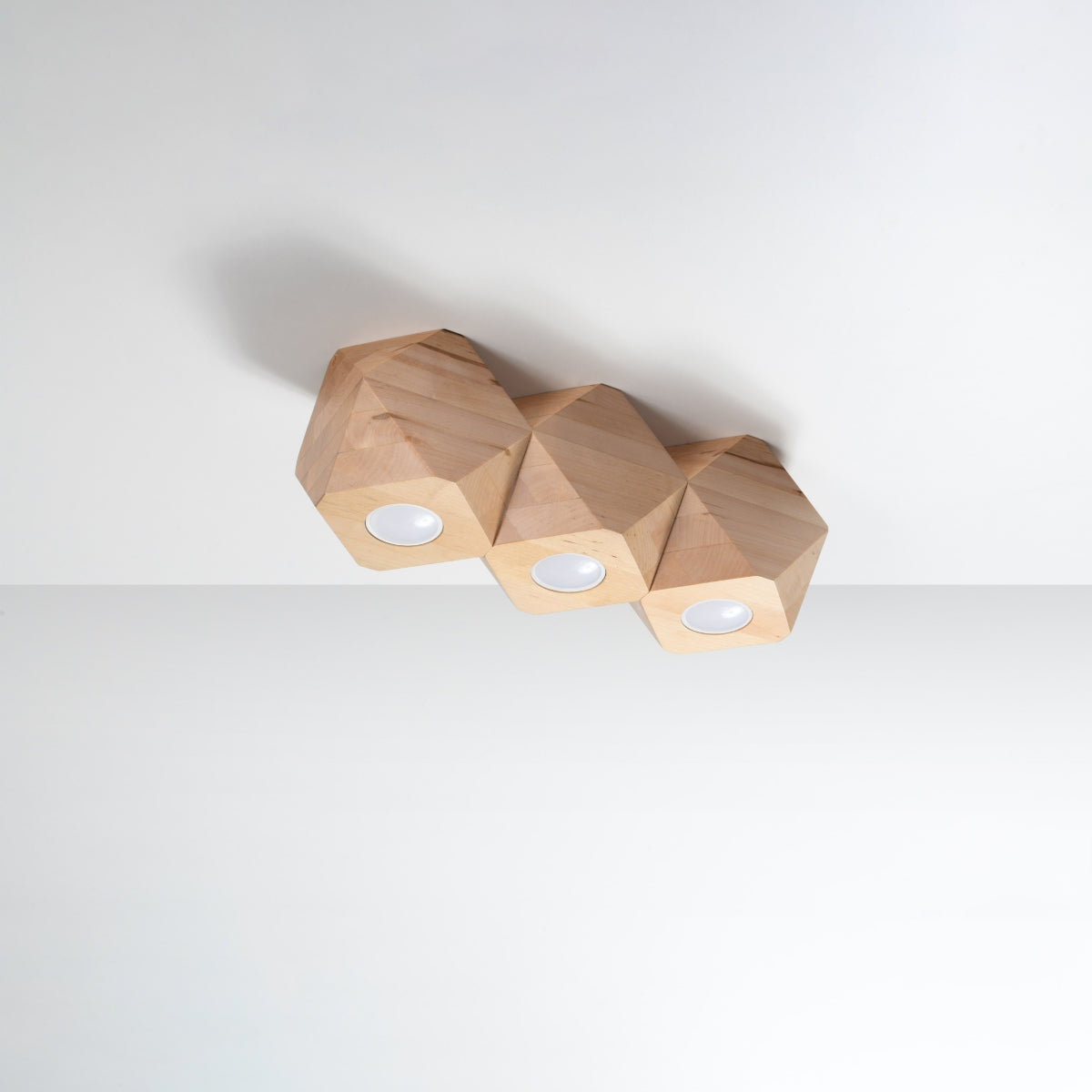 WOODY - 3 Deckenleuchte aus Naturholz