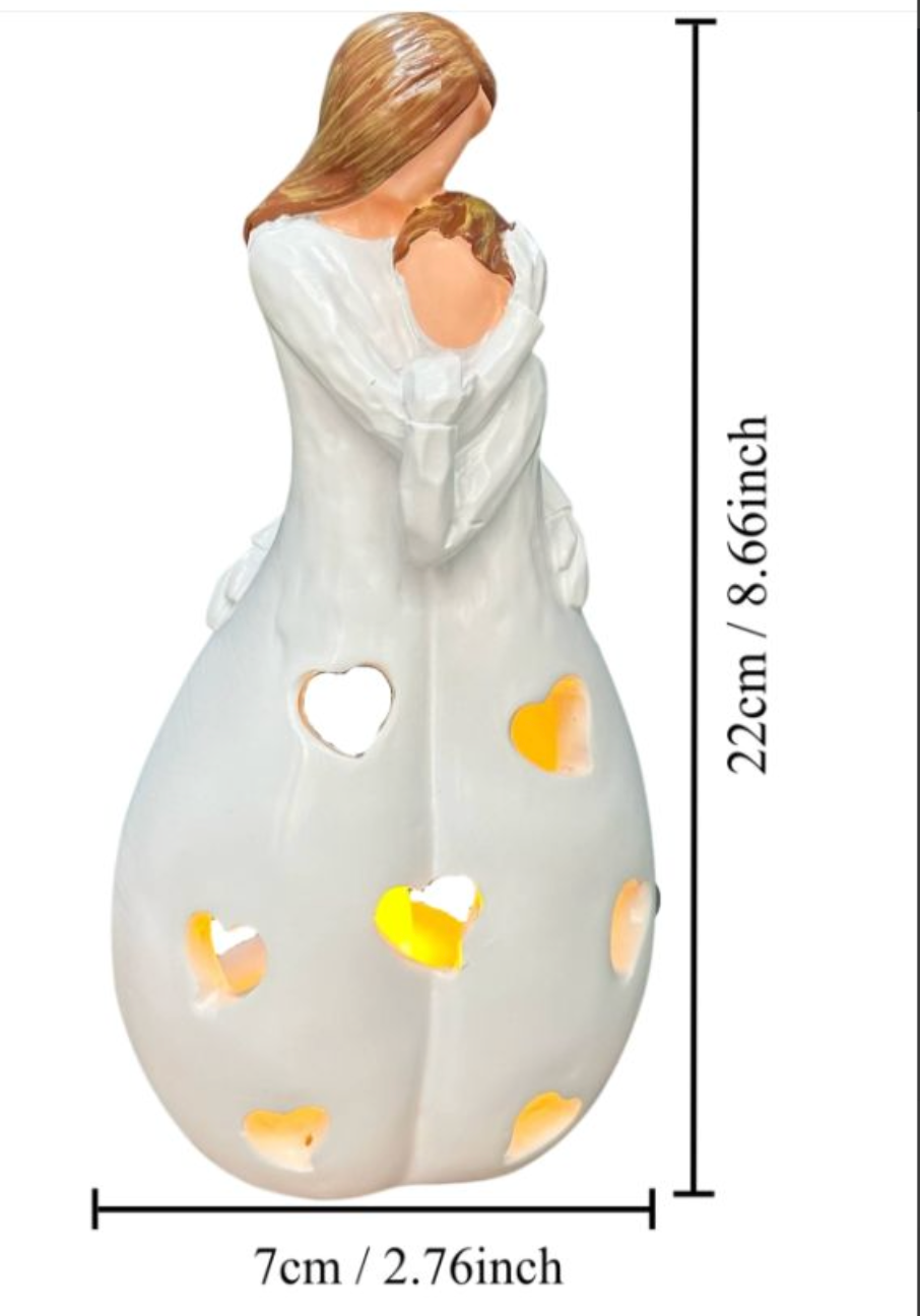 Romantische - Tischleuchte aus beigefarbenem Kunstharz