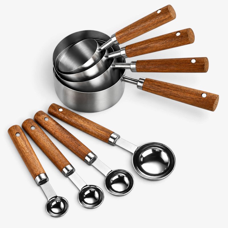 MeasureCraft – Messlöffelset aus Edelstahl mit Holzgriff