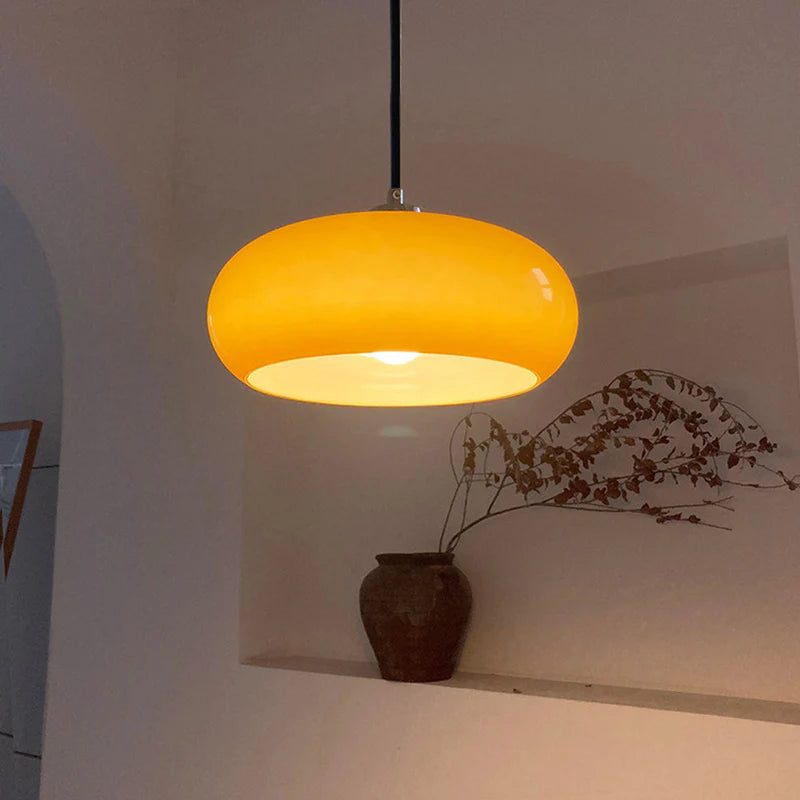 Polara - Glas Pendelleuchte Orange-Weiß