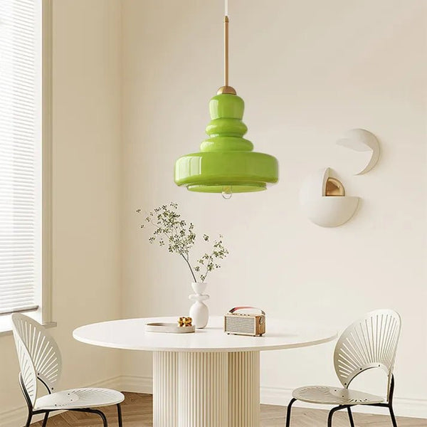 Zenita - Bauhaus-Pendelleuchte aus Glas, Kürbisform