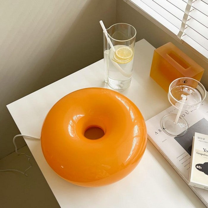 Luara - Bauhaus Donut Wand- und Tischleuchte aus Glas/Metall