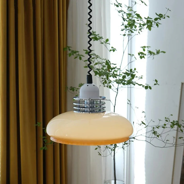 Claria - Bauhaus Glashängelampe Ø35 cm in Orange