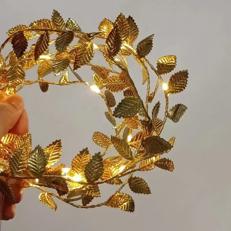 Twinkla - Goldene LED Blätter-Lichterkette batteriebetrieben
