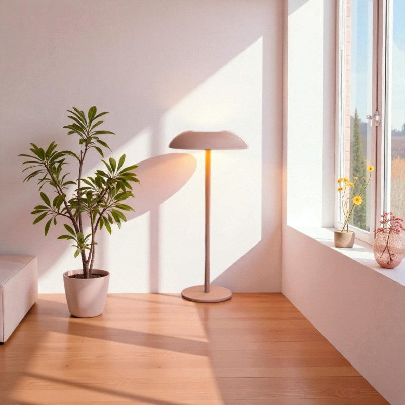 Kabellose LED-Tischleuchte mit Touch-Steuerung und rundem Design für einfache Bedienung