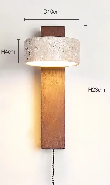 Wallix - Cremefarbene LED-Wandleuchte mit Zugschalter