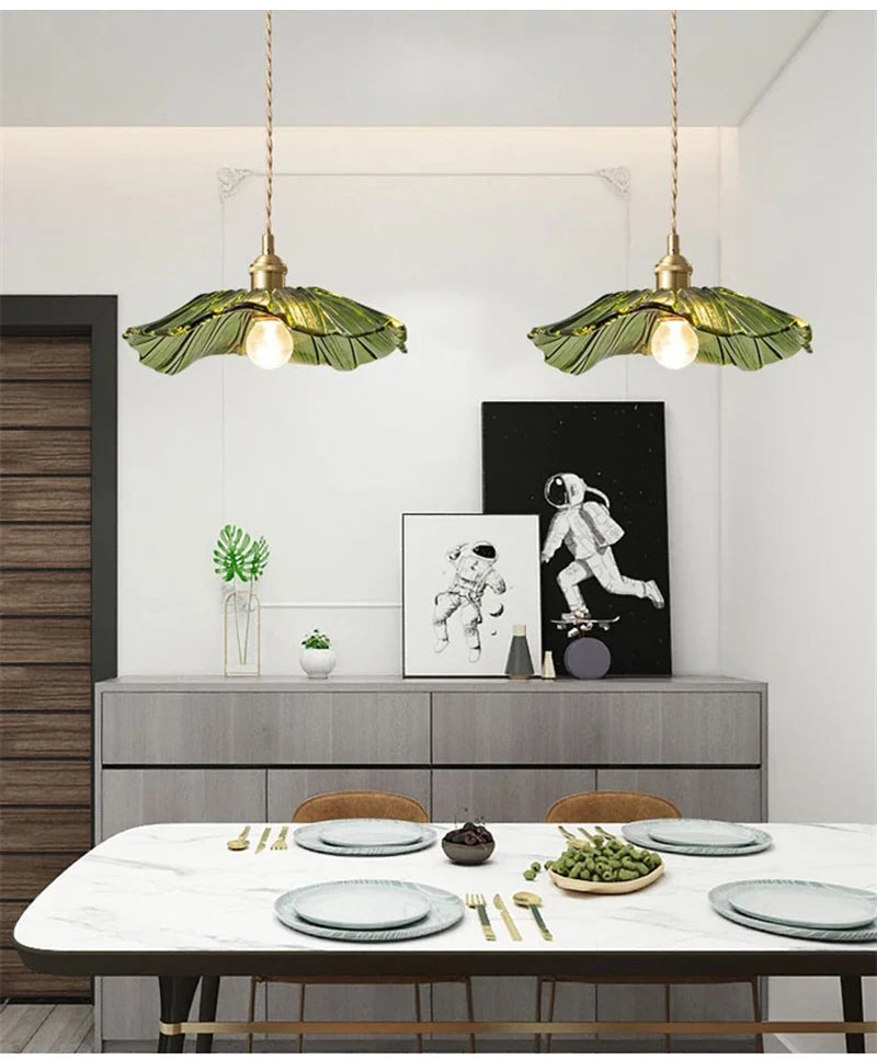 Celira - Art-Deco-Pendelleuchte aus Glas und Eisen
