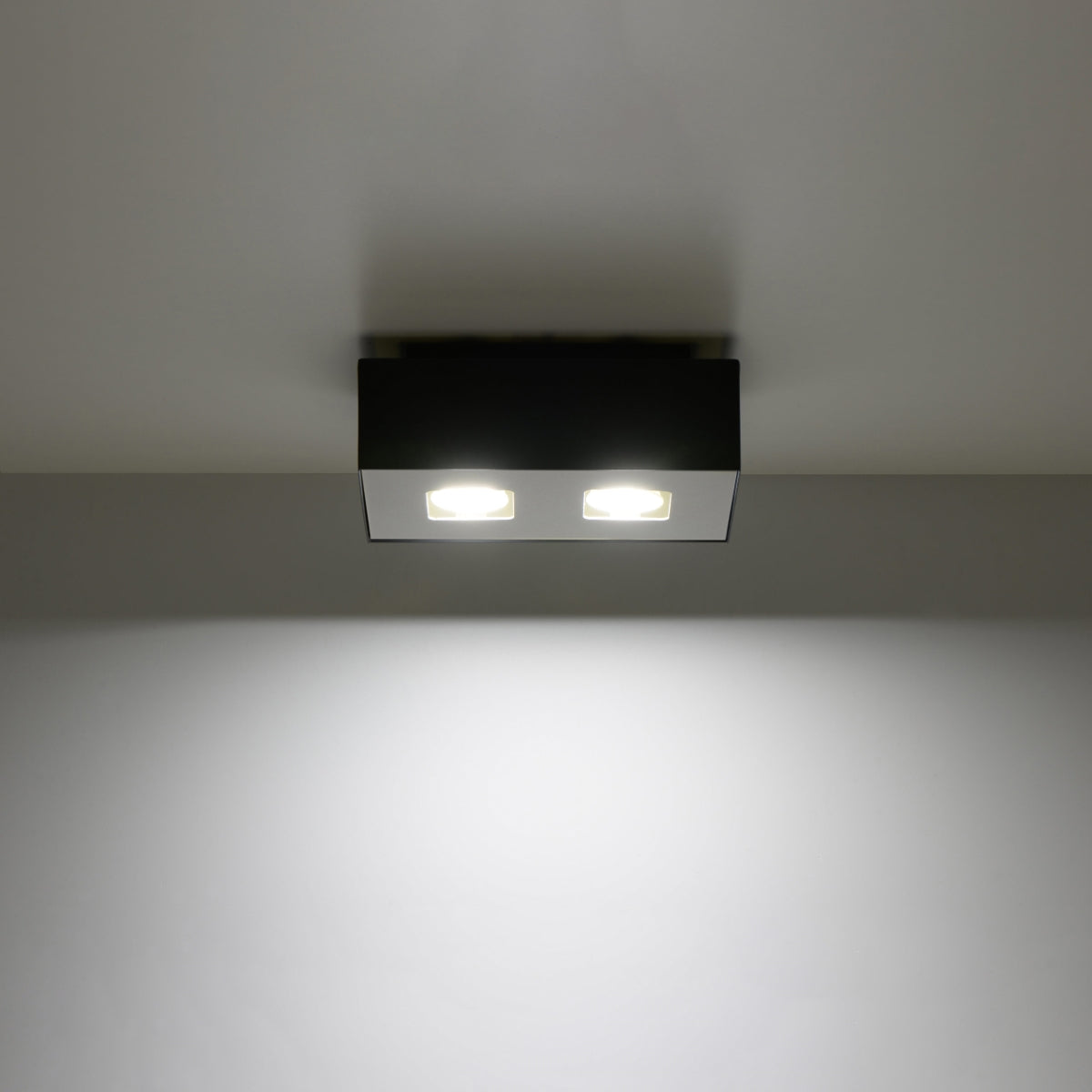 Mono - 2 Deckenleuchte, schwarz, aus Stahl, 24 × 14 cm