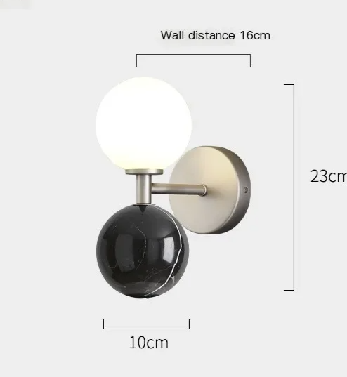Luxuriöse - LED-Wandleuchte in Marmoroptik im nordischen