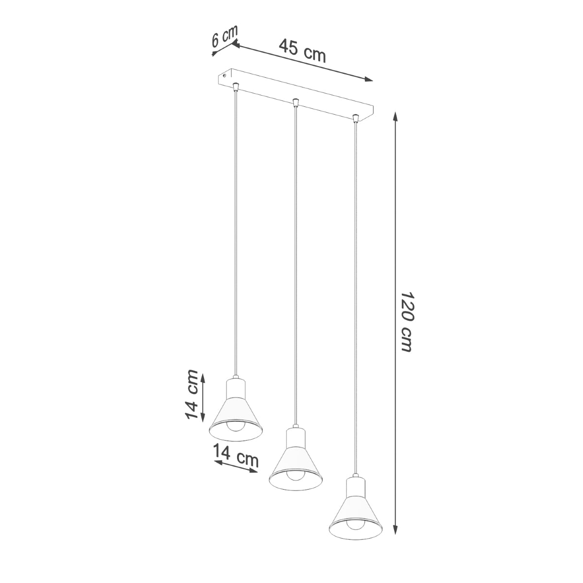 Plafona - 3-flammige Pendelleuchte, weiß