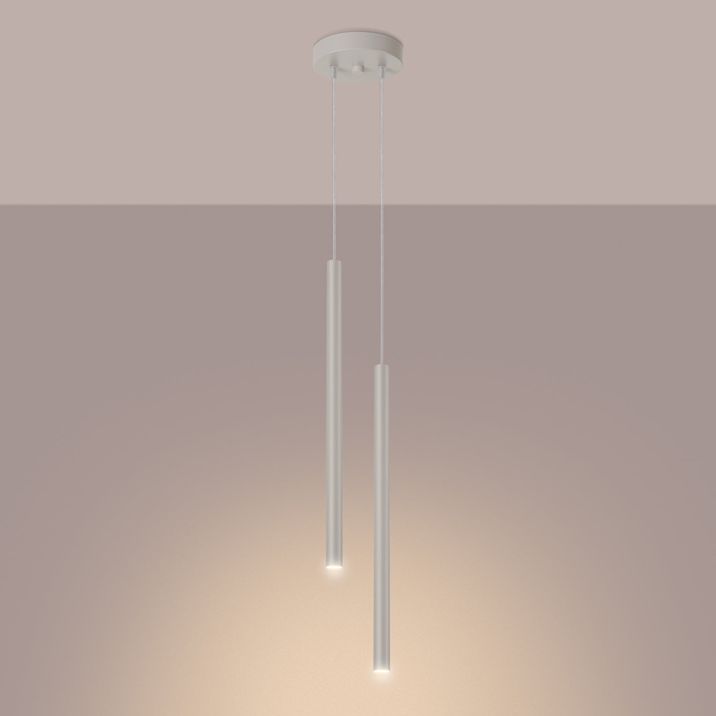 Orbita - Pendelleuchte, 2-flammig, beige, schlankes