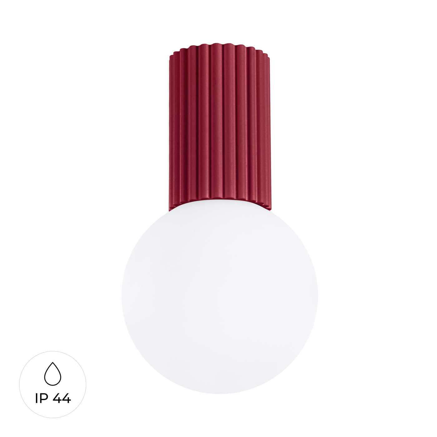 Aurela - Deckenleuchte IP44 Bordeaux mit mattiertem
