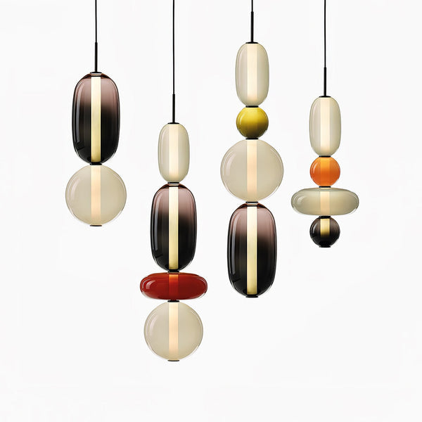 Solara - Glaspendelleuchte für Flur mit farbigem Glas