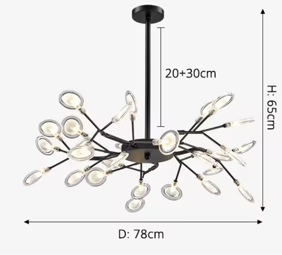 Verzweigter - LED Glühwürmchen Kronleuchter aus Acryl