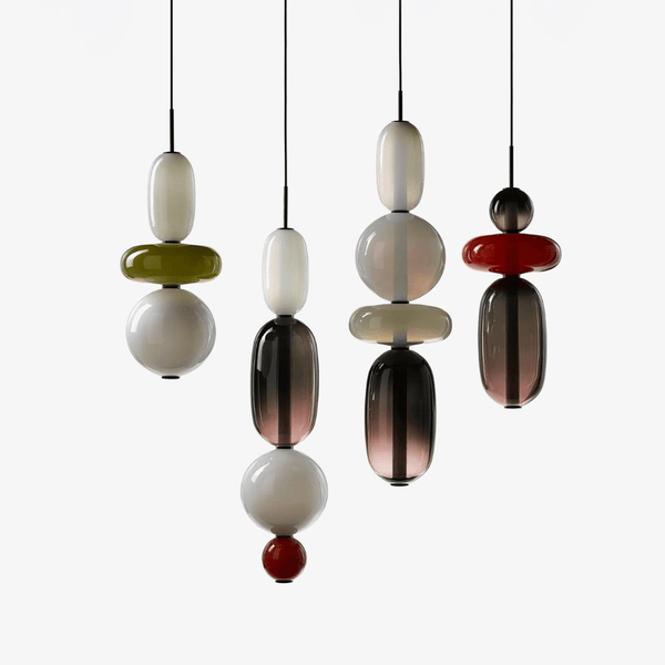 Solara - Glaspendelleuchte für Flur mit farbigem Glas