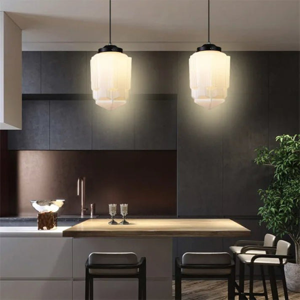 Orbita - Vintage-Pendelleuchte aus mattiertem Glas