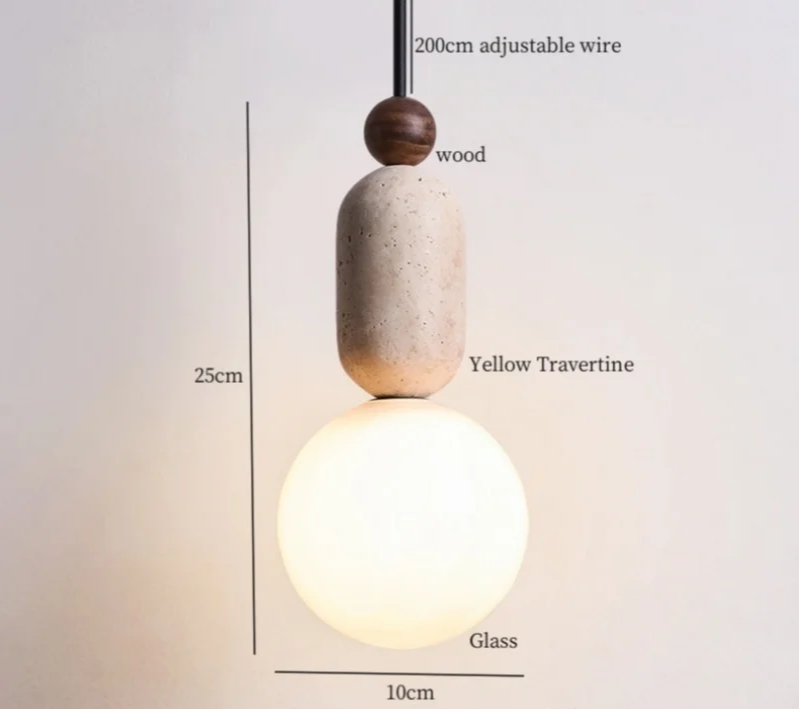 Nimbus - Wabi-Sabi Travertin-Pendelleuchte