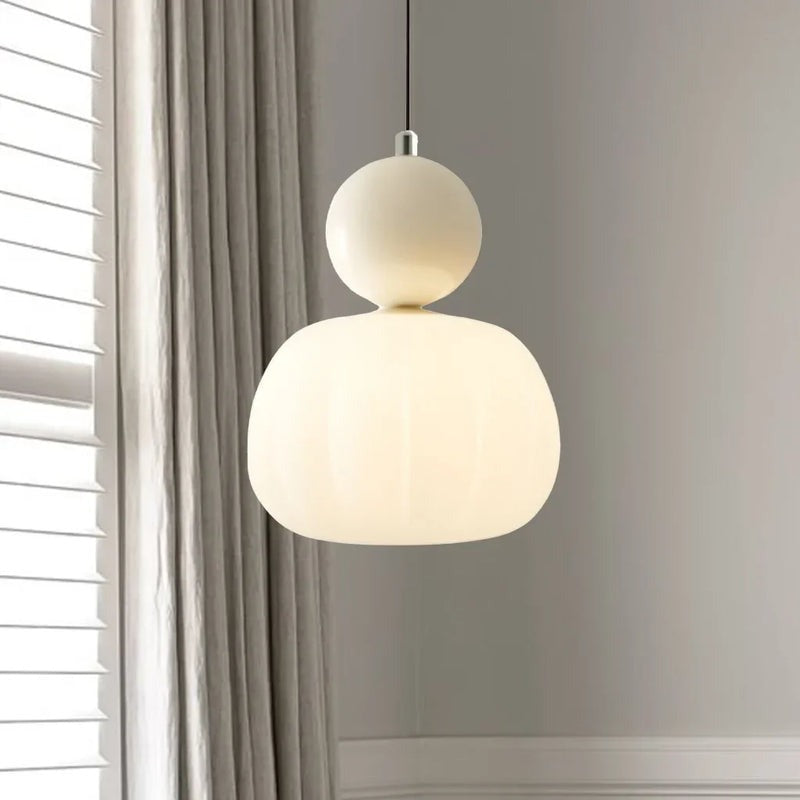 Scout - Art Deco Bauhaus Pendelleuchte in Creme