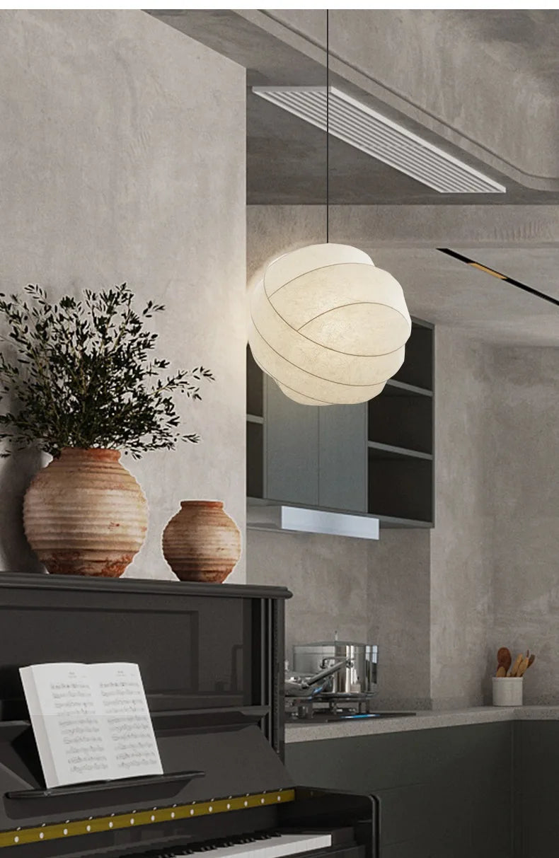 Wabi - Sabi Seiden-Hängelampe mit E27 & LED inklusive