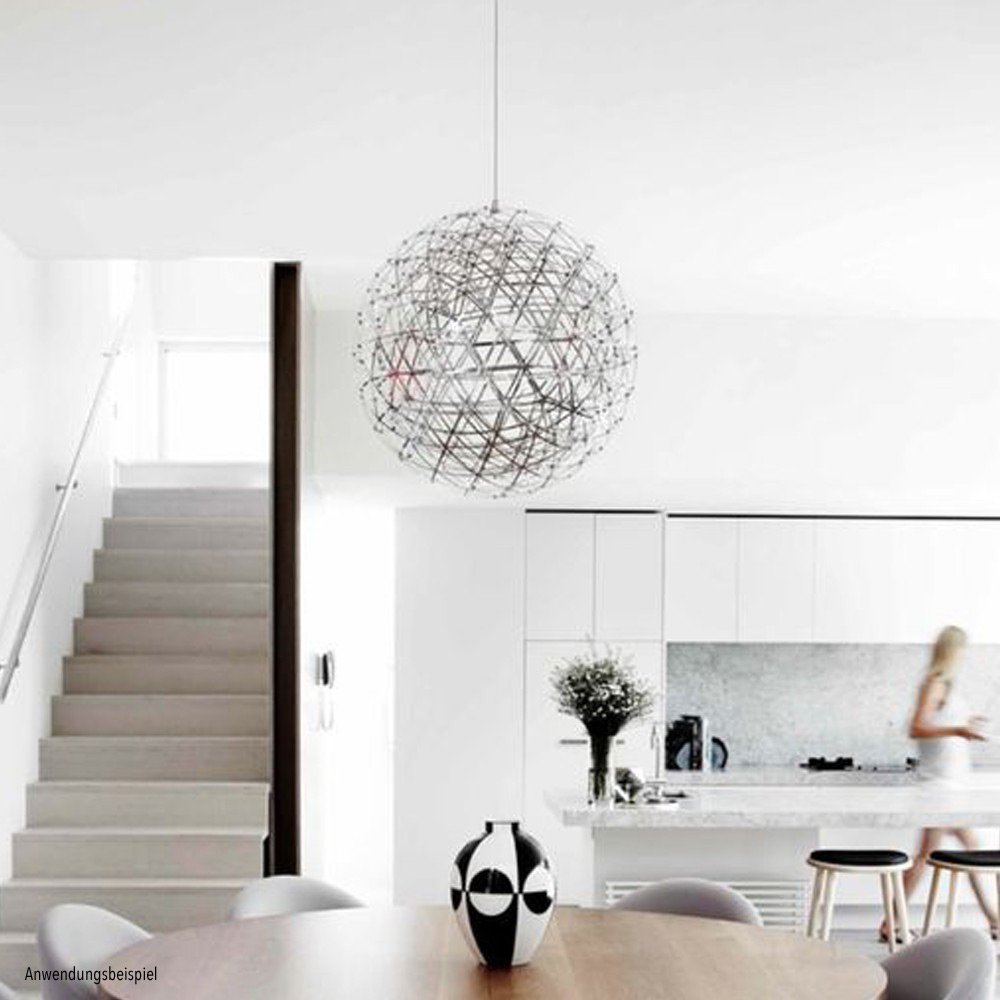 Orbita - LED-Metallkugel-Pendelleuchte Ø 70 cm Chrom