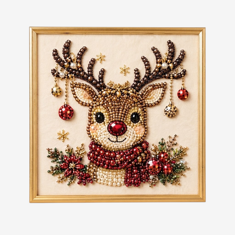 Perlevika – Gerahmtes Weihnachts-Diamantmalerei-Set