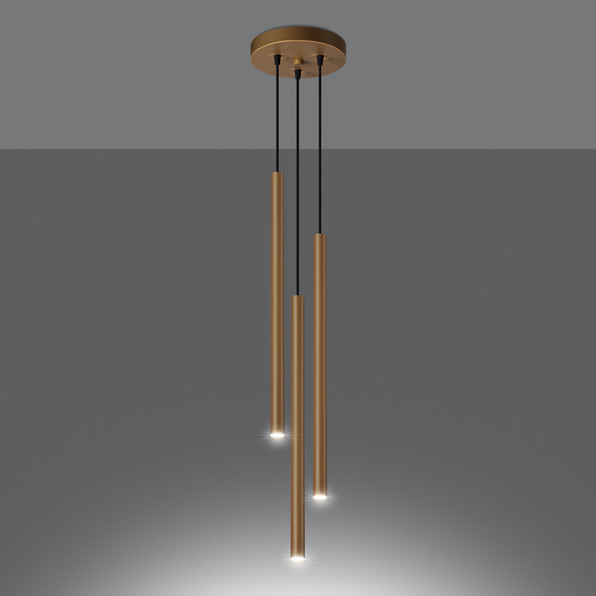 Stella - 3-flammige Pendelleuchte, goldfarben