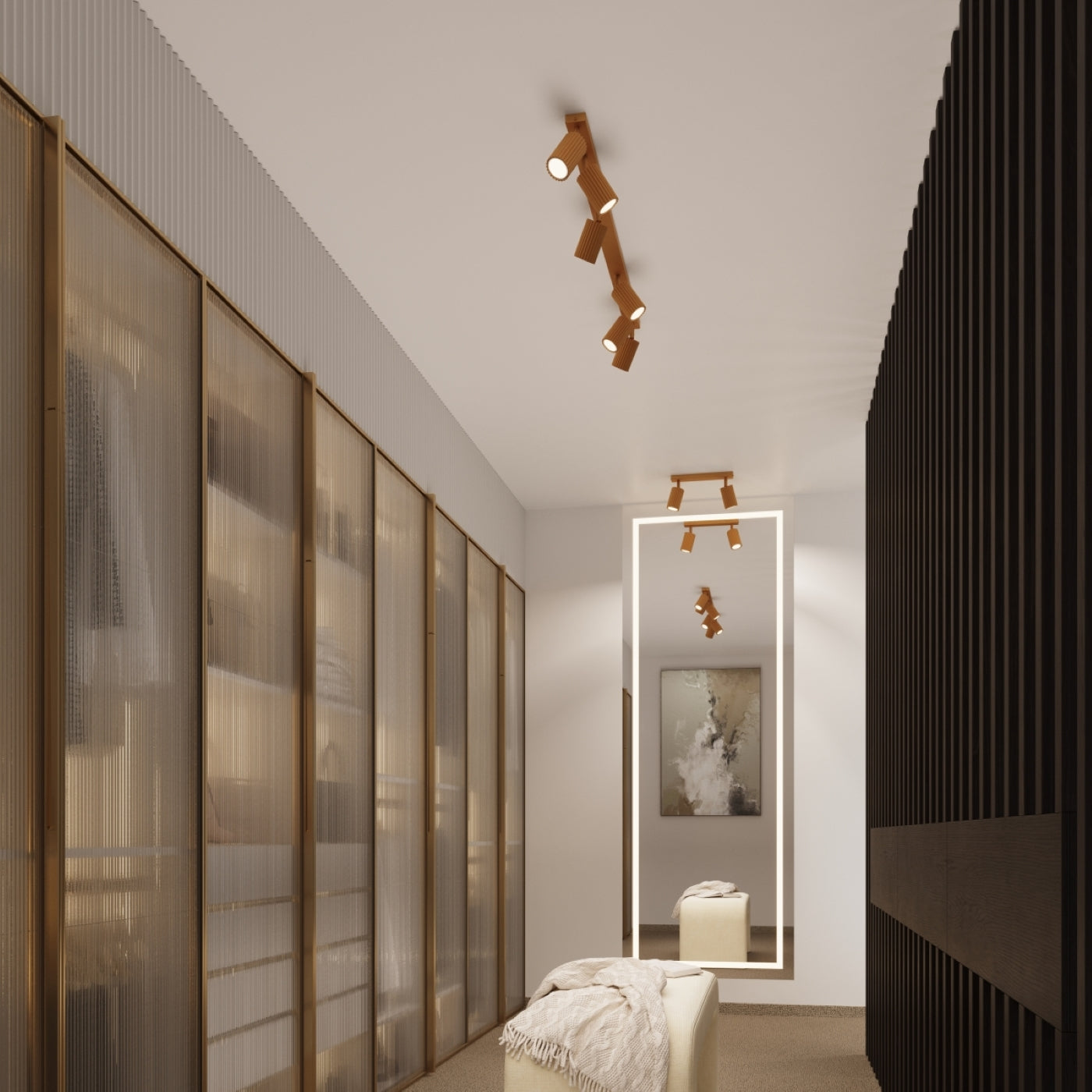 Carbon - Wandleuchte Carbon Gold mit Schalter