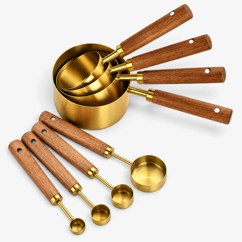 MeasureCraft – Messlöffelset aus Edelstahl mit Holzgriff