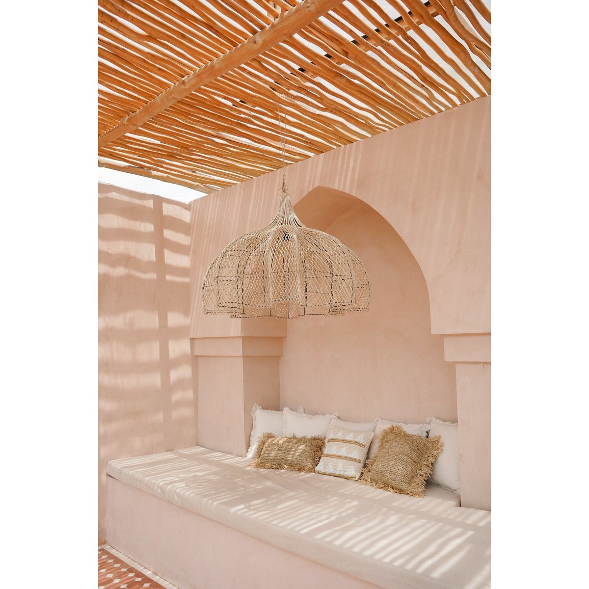 Hippie - Monkey - Bunga Rattan-Hängeleuchte 100 cm