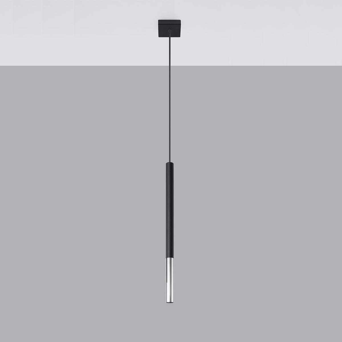 Schwarz/verchromte - Pendelleuchte, 100 cm, Stahl