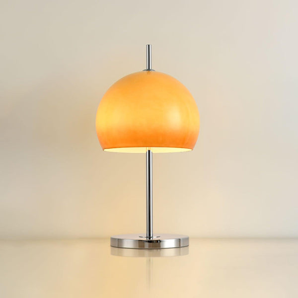 Lino - Bauhaus-Pilz-Tischleuchte mit bernsteinfarbenem