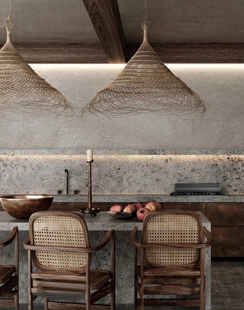 Wabi - Sabi Rattan-Pendelleuchte