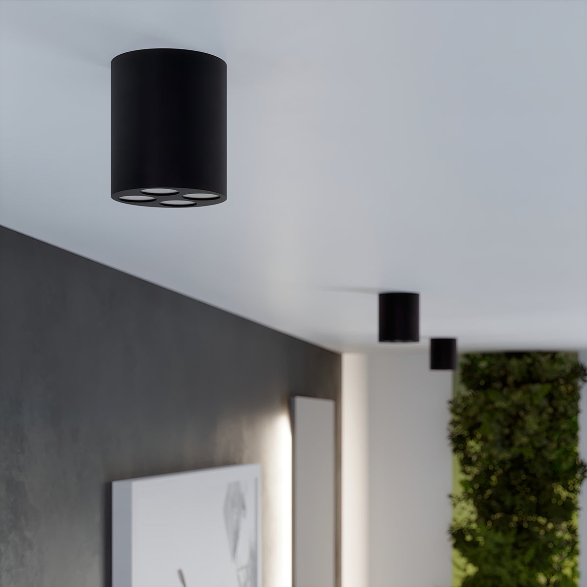 Orbita - LED-Deckenleuchte, schwarz, 9 W, 4000 K, 887 lm