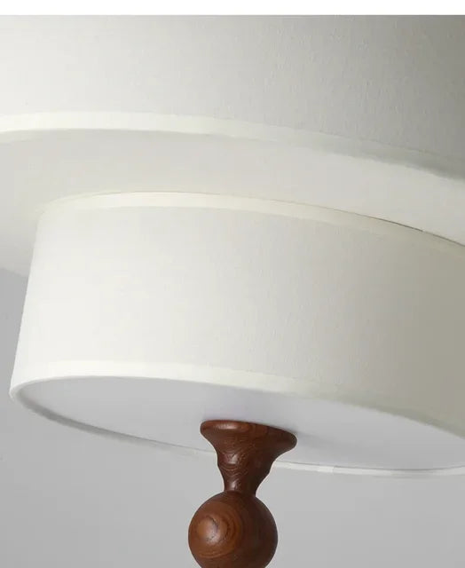 Polara - Boho-Hängeleuchte aus Stoff in Grün/Beige mit Holz-