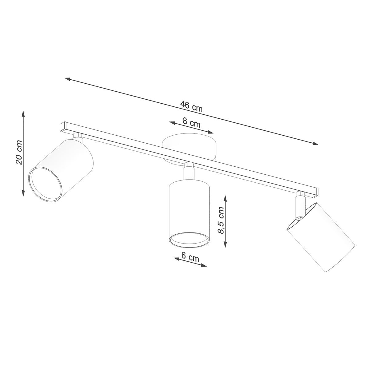 Targa - Schwarze 3-flammige Deckenleuchte