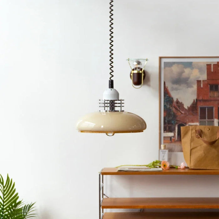 Claria - Bauhaus Glashängelampe Ø35 cm in Orange