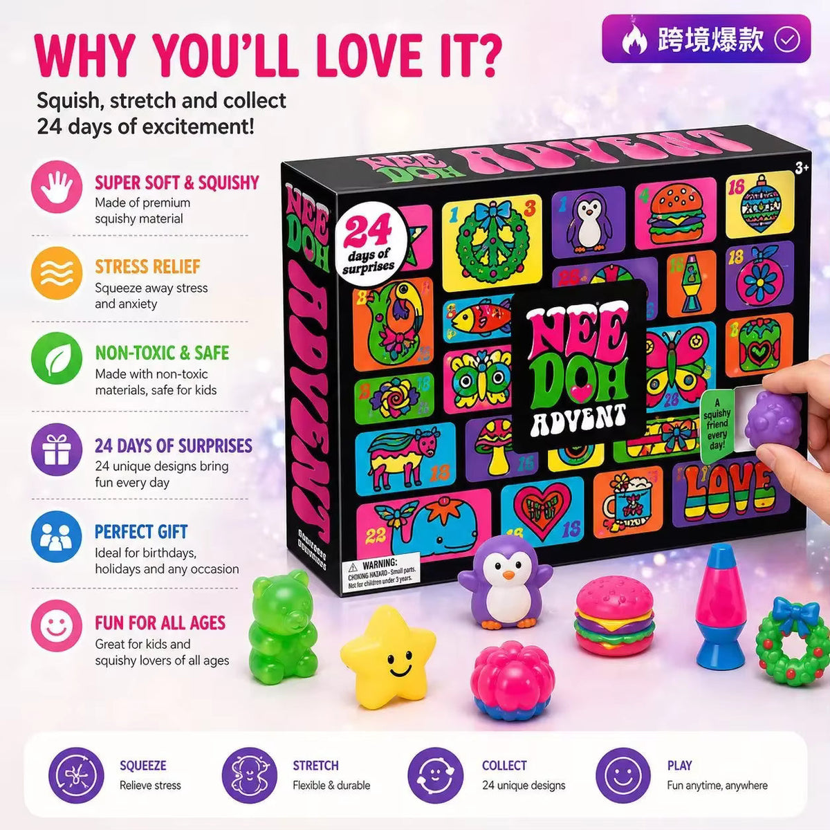 Squishora - Adventskalender mit 24 Squishy-Figuren