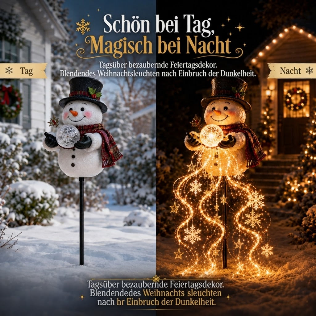 SnowCascade - Solar-Schneemann-Gartenleuchte mit Kaskadeneffekt