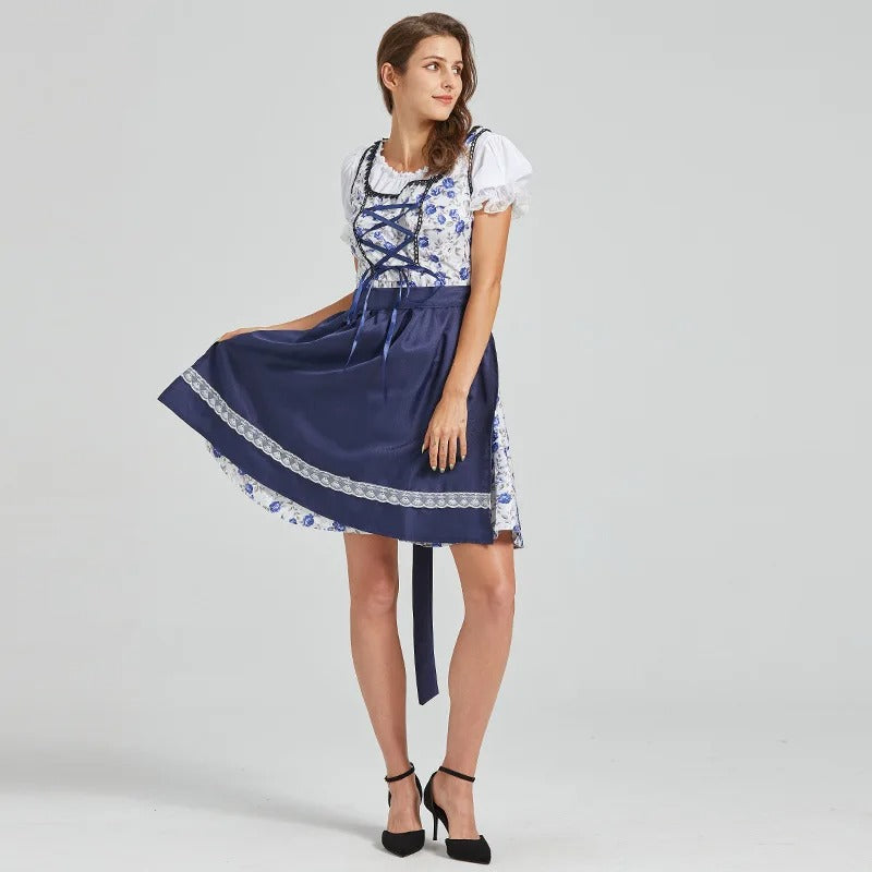 Damen Oktoberfest Kleid mit Blumenmuster