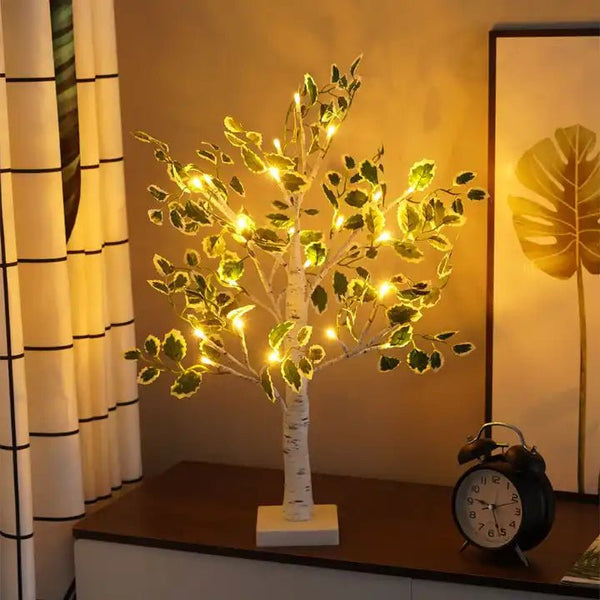 Tabla - LED-Weihnachtsbaumbeleuchtung mit grünen Blättern