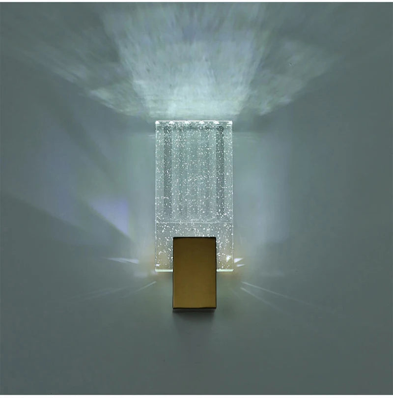 Wallix - Goldene LED-Wandleuchte mit Kristallblasen