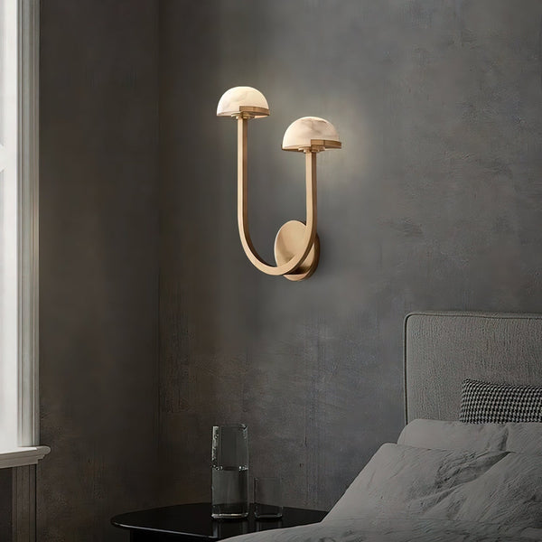 Luara - Wandleuchte in Pilzform aus Alabaster mit