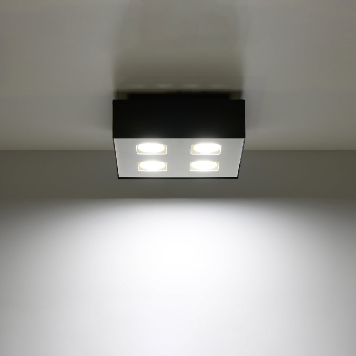 Mono - 4 Deckenleuchte, schwarz, aus Stahl, 24 × 24 cm