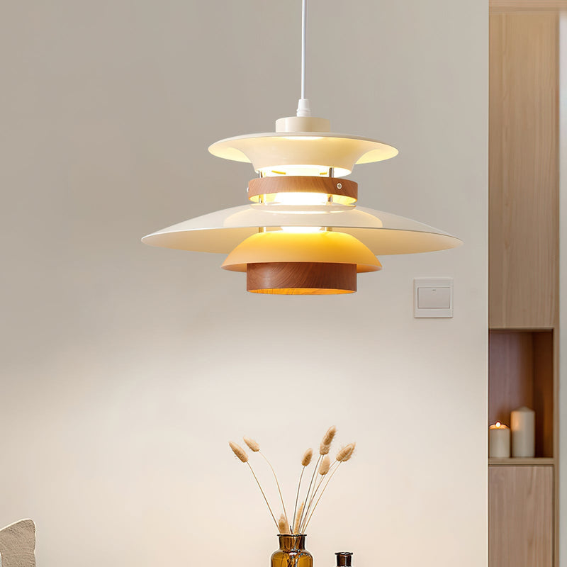 Mercero - Pendelleuchte aus Metall und Holz