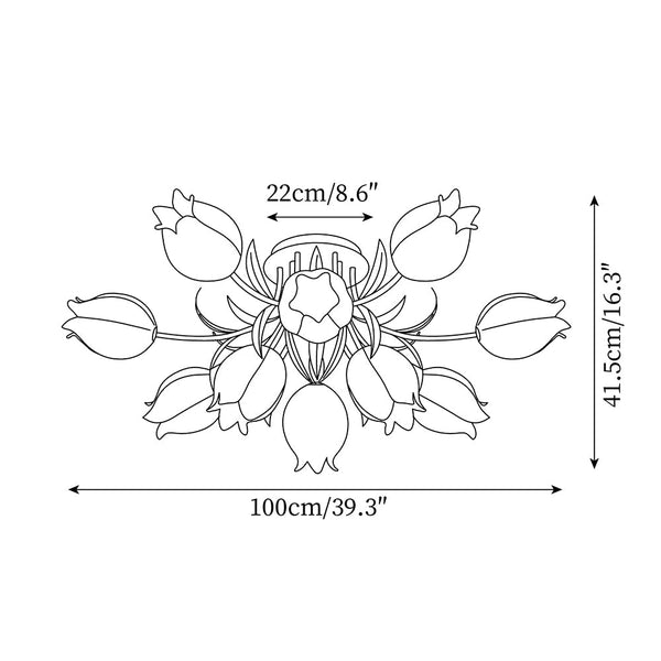 Lucero - Deckenleuchte mit Lilienblüten in Creme