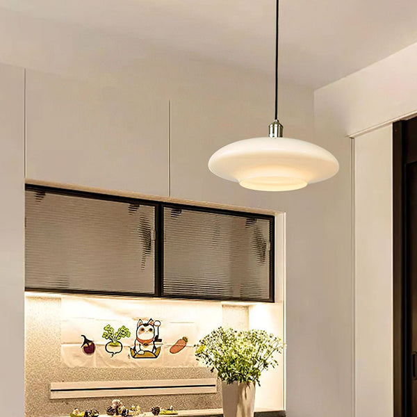 Celira - Moderne Pendelleuchte aus weißem Glas